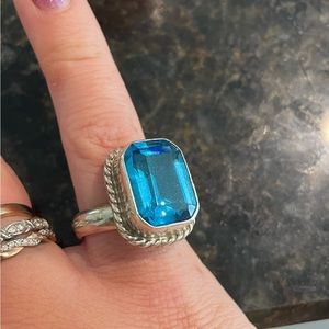 Blue Quartz and sterling silver statement ring.